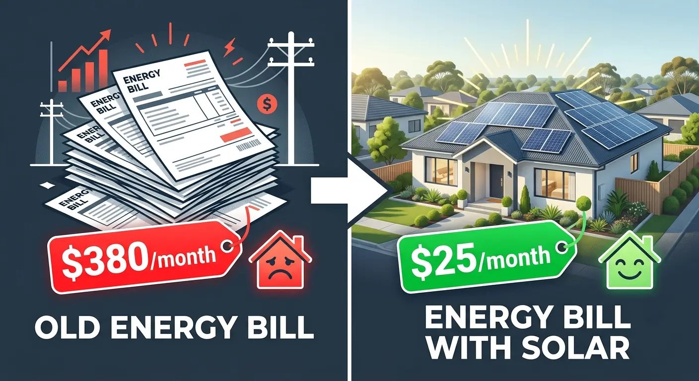 Compare your old energy bill to solar savings - save hundreds each month